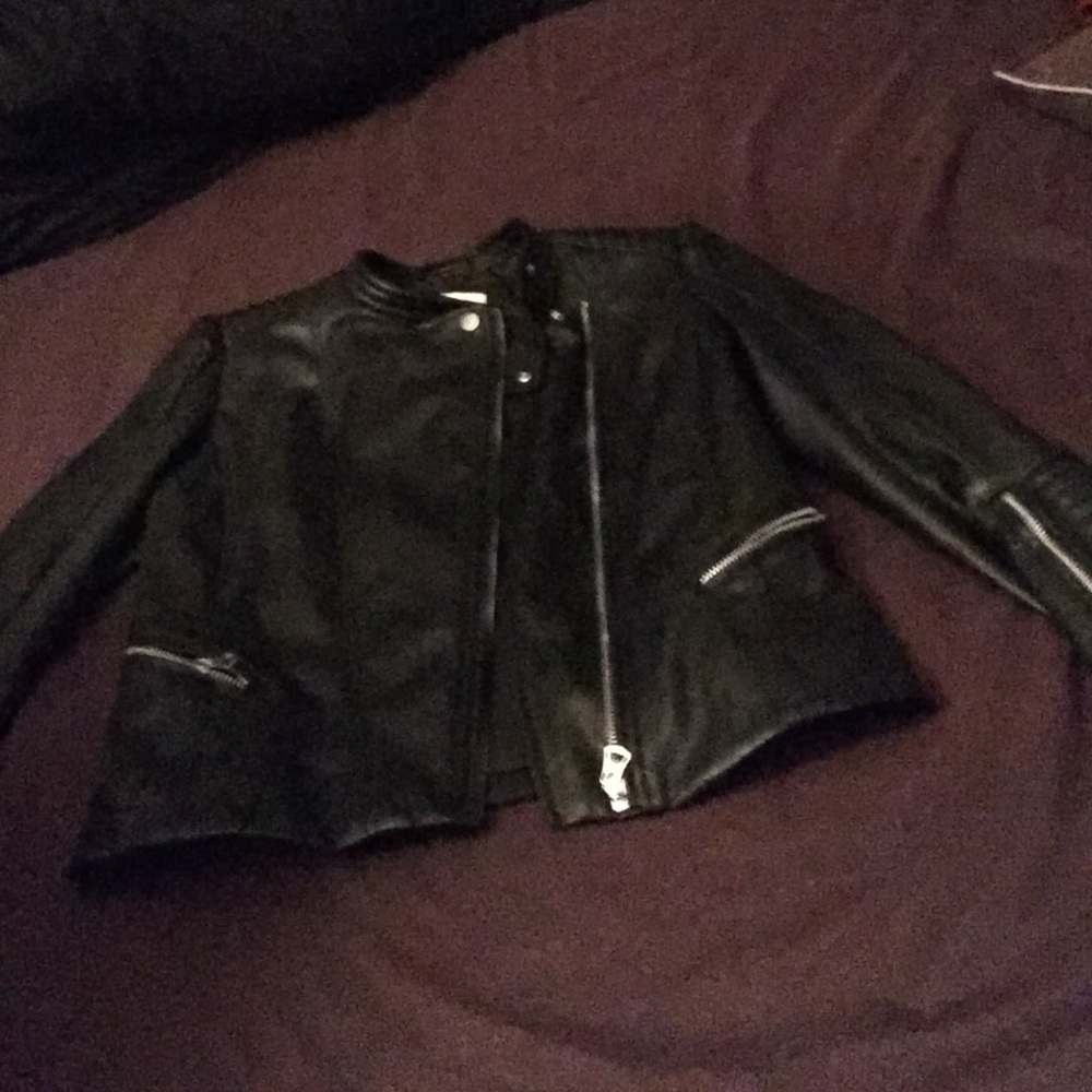 Black leather jacket